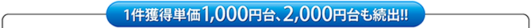 1件獲得単価1,000円台、2,000円台も続出!!