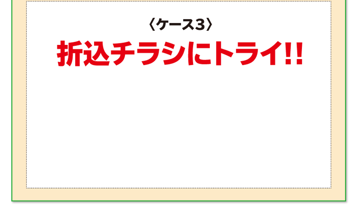 〈ケース3〉折込チラシにトライ!!