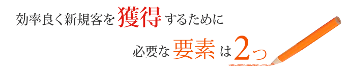 効率良く新規客を獲得するために必要な要素は2つ