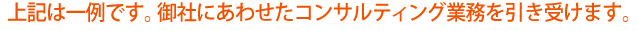 上記は一例です。御社にあわせたコンサルティング業務を引き受けます。